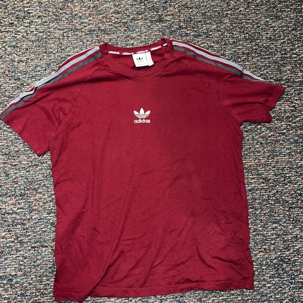 Adidas White Striped Shirt - Classic Style with Striking Accents